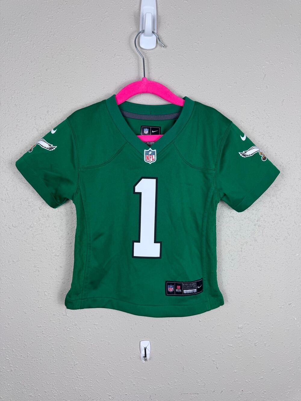 Nike Kelly Green Philadelphia Eagles Jalen Hurts #1 Size 3T